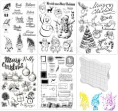 shumee Komplet silikonskih štampiljk za božič, 5 listov