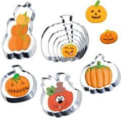 Nikcorp Komplet 9 modelčkov za piškote buča za noč čarovnic | Nerjaveče jeklo | Modelčki za peko in dekoracijo Halloween
