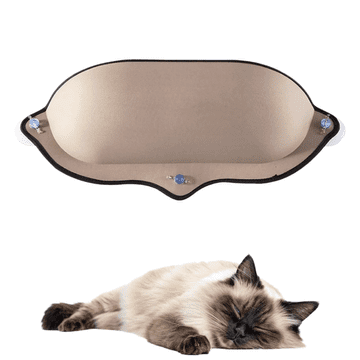 Nikcorp Mačje ležišče za okno na priseske 72x25 cm | Udobna okenska polica za mačke | Viseča postelja za opazovanje okolice