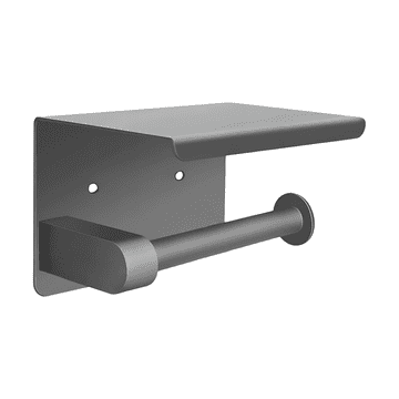 Nikcorp Stensko držalo za toaletni papir s polico | Nosilec za WC papir iz nerjavečega jekla v mat sivi barvi za kopalnico