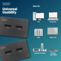 Digitus čitalec diskov USB 3.2 TipC za M.2 NVMe SATA SD kartica DA-71546-1