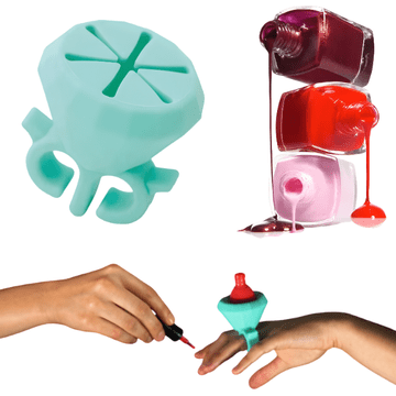 shumee Držalo za lak za nohte iz silikona, prstan z fleksibilnim diamantom