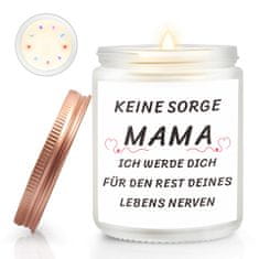 Nikcorp Dišeča sveča v steklu z vonjem sandalovine in napisom | Unikatno darilo za mamo za materinski dan ali rojstni dan