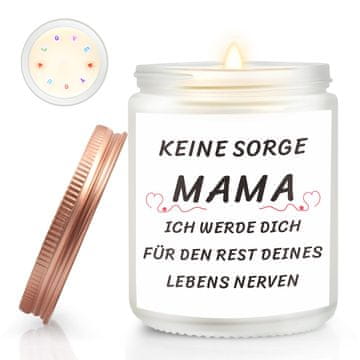 Nikcorp Dišeča sveča v steklu z vonjem sandalovine in napisom | Unikatno darilo za mamo za materinski dan ali rojstni dan