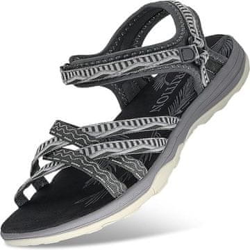 Nikcorp Ženski poletni sandali s paščki na ježka, udobni pohodni čevlji za prosti čas, črni, velikost 39 EU