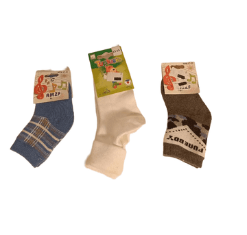 Nikcorp Komplet 3 parov otroških nogavic za dojenčke, tople in udobne, bombažne, v sivi, beli in modri barvi, univerzalna velikost