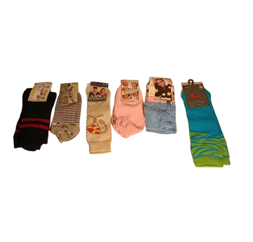 Nikcorp Komplet 6 parov otroških nogavic, tople in udobne, bombažne, za fante in punce, različne velikosti in vzorci