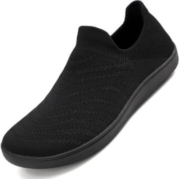 Nikcorp Ženski slip-on čevlji za prosti čas, zračni in udobni, nedrseč podplat, črni, velikost 39 EU