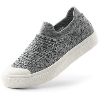 Nikcorp Otroške superge za prosti čas sive barve | Zračni športni čevlji za fante in punce, pralni v stroju, velikost 37 EU