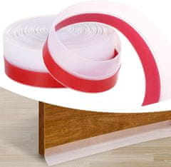 Nikcorp Samolepilno silikonsko tesnilo za vrata in okna 8m, prozorno | Gumijasti trak za toplotno in zvočno izolacijo 3,5 cm