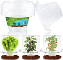 Nikcorp Komplet 6 ovratnikov in 6 mrež za zaščito rastlin pred polži in žuželkami | Vrtna zaščita za zelenjavo in trajnice