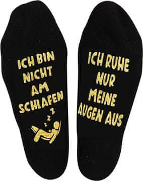 Nikcorp Smešne nedrseče nogavice z nemškim napisom, univerzalna velikost 39-46, udobne in pralne, idealno darilo za dom