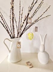 Nikcorp Leseni velikonočni obeski za grm, 3 kosi | Dekoracija zajček, piščanček in rože | Okraski za veliko noč iz lesa