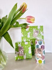 Nikcorp Leseni velikonočni obeski za grm, 3 kosi | Dekoracija zajček, piščanček in rože | Okraski za veliko noč iz lesa