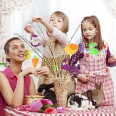 Nikcorp Velikonočni okraski iz filca, 5 kosov | Viseči okraski zajček, korenček, pirh in ptica za velikonočno drevo in dekoracijo