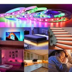Nikcorp RGB LED trak 5m 5050 samolepilni barvni z daljincem | Notranja dekorativna osvetlitev za sobo, stopnice in omare