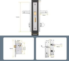 Nikcorp Komplet 10 parov kljuk za notranja vrata, poliran krom, z zaklepanjem na palec, univerzalne za leva in desna vrata