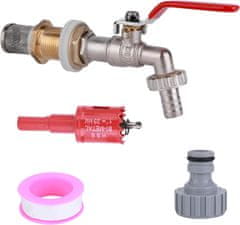 Nikcorp Medeninasta pipa za IBC kontejner 1/2 cole z vgrajenim filtrom in priključkom za vrtno cev, odporna na zmrzal