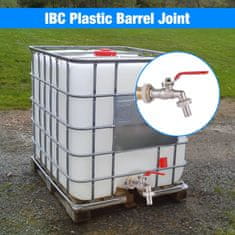 Nikcorp Medeninasta pipa za IBC kontejner 1/2 cole z vgrajenim filtrom in priključkom za vrtno cev, odporna na zmrzal