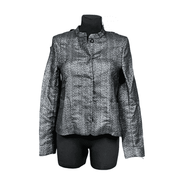 Nikcorp Ženski eleganten bleščeč srebrn blazer suknjič za posebne priložnosti | Velikost 36 | Stilski modni jopič