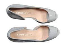 Nikcorp Elegantni bež salonarji s platformo in visoko peto, peep toe, lakirano eko usnje, velikost 40 EU