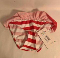 Nikcorp Dekliške kopalke hlačke rdeče-bele črte 122 cm | Udobne kopalne hlačke za plavanje in igro v vodi na plaži ali bazenu