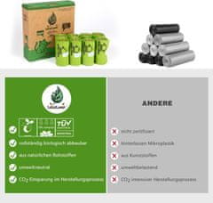 Nikcorp Ekološke biorazgradljive vrečke za pasje iztrebke 120 kosov | Močne in neprepustne z vonjem sivke | 23x32 cm