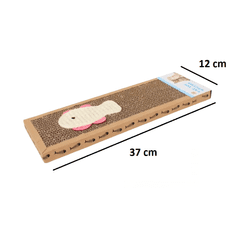 Nikcorp Kartonsko mačje praskalo v obliki ribe | Ležišče in igrača iz valovite lepenke za mačke | Velikost 37x12x5 cm