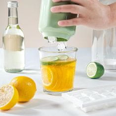 Nikcorp Zelena posoda za led s pokrovom | Praktičen kalup za enostavno izdelavo ledenih kock | PP material | 21 cm