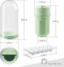 Nikcorp Zelena posoda za led s pokrovom | Praktičen kalup za enostavno izdelavo ledenih kock | PP material | 21 cm