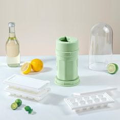 Nikcorp Zelena posoda za led s pokrovom | Praktičen kalup za enostavno izdelavo ledenih kock | PP material | 21 cm