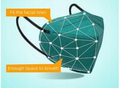 Nikcorp Zaščitna maska FFP2 3D 5-slojna zelena 30 kosov | CE certifikat EN149 | Posamično pakirane higienske respirator maske