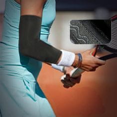 Nikcorp Kompresijski rokav za komolec z bakrom za lajšanje bolečin in regeneracijo, opornica za teniški komolec, črn, velikost M