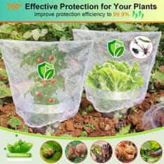 Nikcorp Komplet 20 ovratnikov in 20 mrež za zaščito rastlin pred polži in žuželkami, premer 24 cm, zaščita vrta in zelenjave