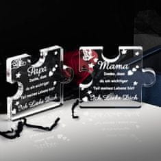 Nikcorp Gravirana akrilna dekoracija sestavljanka z napisom | Darilo za mamo za materinski dan, rojstni dan | Prozorna 8,5x7 cm