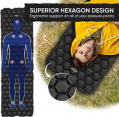 Nikcorp Ultralahka napihljiva blazina za kampiranje 198x58 cm | Samonapihljiva podloga za spanje, pohodništvo, potovanja