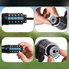 Nikcorp Verižna ključavnica za kolo in motor 90 cm | 7 mm debela veriga s 5-mestno številčnico in najlonsko zaščito