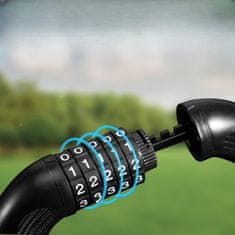 Nikcorp Verižna ključavnica za kolo in motor 90 cm | 7 mm debela veriga s 5-mestno številčnico in najlonsko zaščito