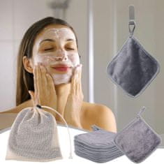 shumee Komplet 9 krp za odstranjevanje ličil iz mikrovlaken 15 x 15 cm, sivih