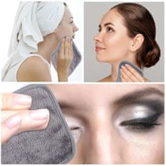 shumee Komplet 9 krp za odstranjevanje ličil iz mikrovlaken 15 x 15 cm, sivih