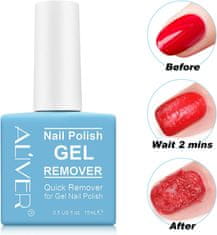 Nikcorp Profesionalni odstranjevalec gel laka za nohte 2x15ml | Set za hitro odstranjevanje manikure s pilico in pripomočki