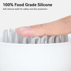 Nikcorp Silikonska krtača za mačke za odstranjevanje dlake z gumbom za čiščenje | Masažna krtača za kratko in srednje dolgo dlako