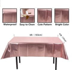 Nikcorp Komplet za rojstni dan rožnato zlati | Foto ozadje 150x90cm in prt 137x270cm | Dekoracija za zabavo in fotografiranje