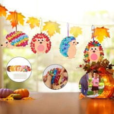 Nikcorp Ustvarjalni komplet za otroke DIY jesenski ježki 9 kosov | Dekoracija za ustvarjanje in ročno delo, samolepilni elementi