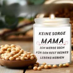 Nikcorp Dišeča sveča v steklu z vonjem sandalovine in napisom | Unikatno darilo za mamo za materinski dan ali rojstni dan