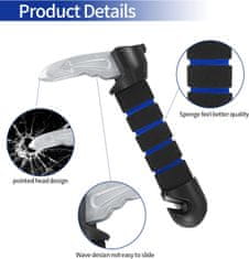 Nikcorp Večnamenski avtomobilski ročaj 3v1 za pomoč pri vstopanju, razbijač stekel in rezalnik pasov za starejše in invalide