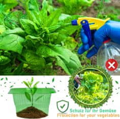 Nikcorp Komplet 20 ovratnikov in 20 mrež za zaščito rastlin pred polži, žuželkami in zmrzaljo, 360° pregrada za vrt in gredice