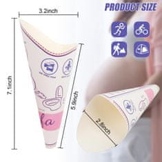 Nikcorp Ženski lijak za uriniranje stoje 50 kosov | Higienični pisoar za enkratno uporabo za potovanja, kampiranje in nosečnice