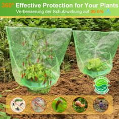 Nikcorp Komplet 20 ovratnikov in 20 mrež za zaščito rastlin pred polži, žuželkami in zmrzaljo, 360° pregrada za vrt in gredice