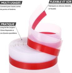 Nikcorp Samolepilno silikonsko tesnilo za vrata in okna 8m, prozorno | Gumijasti trak za toplotno in zvočno izolacijo 3,5 cm